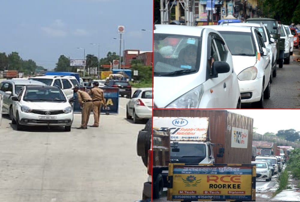 Roorkee: Traffic jam on Delhi Haridwar Highway, 2500 vehicle returned from border