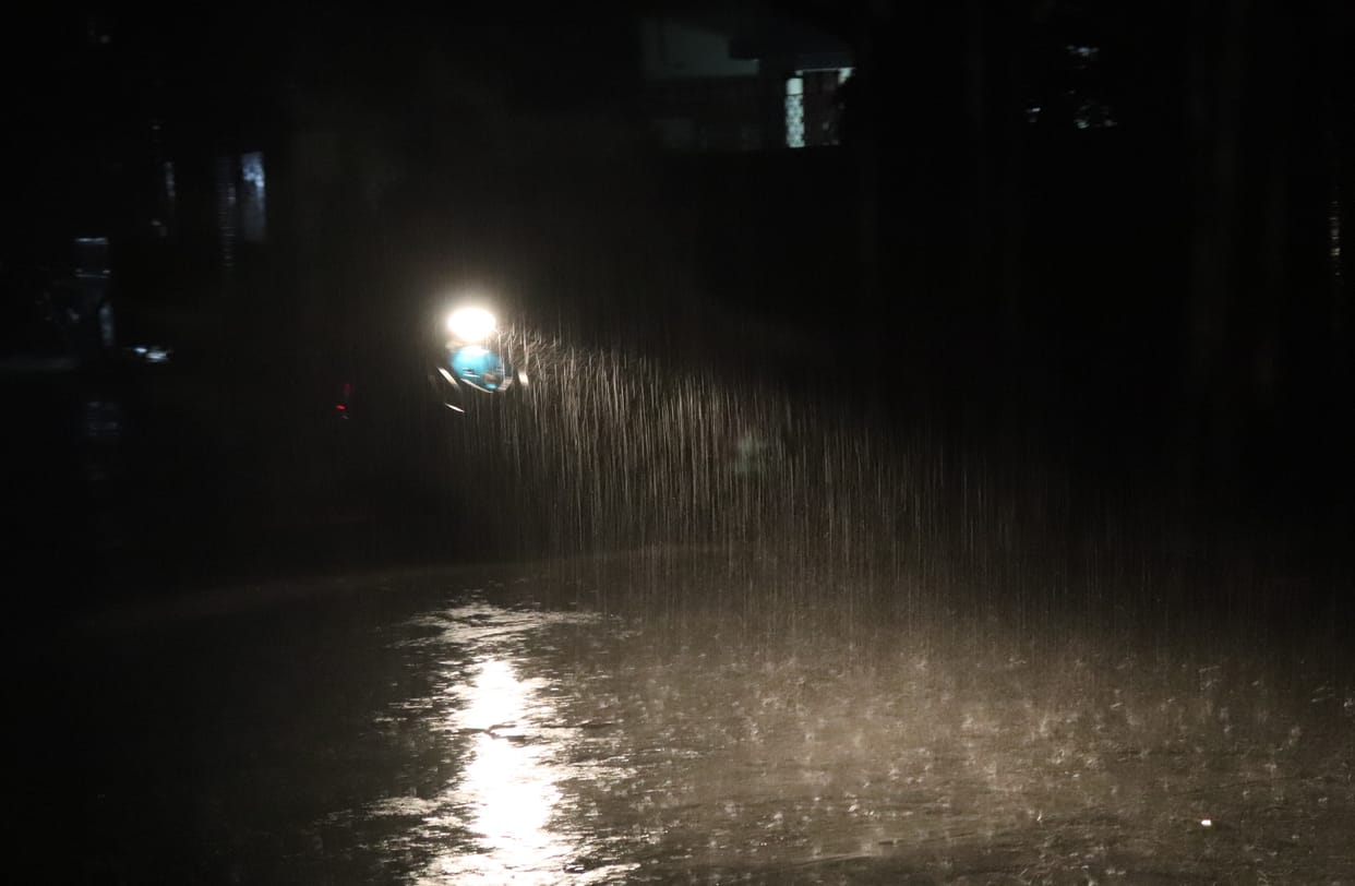 the night rain brought relief from the humid heat