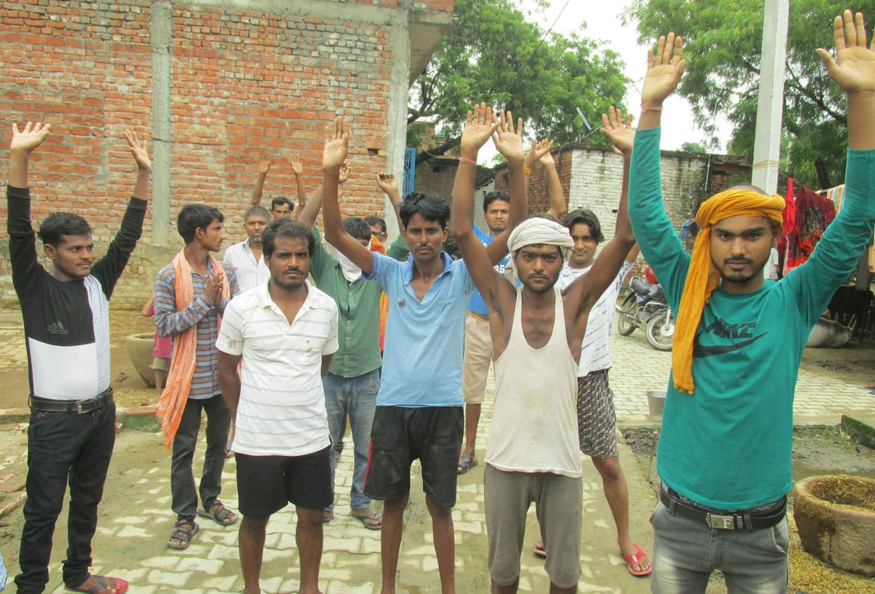 Angry laborers protest due to non-payment