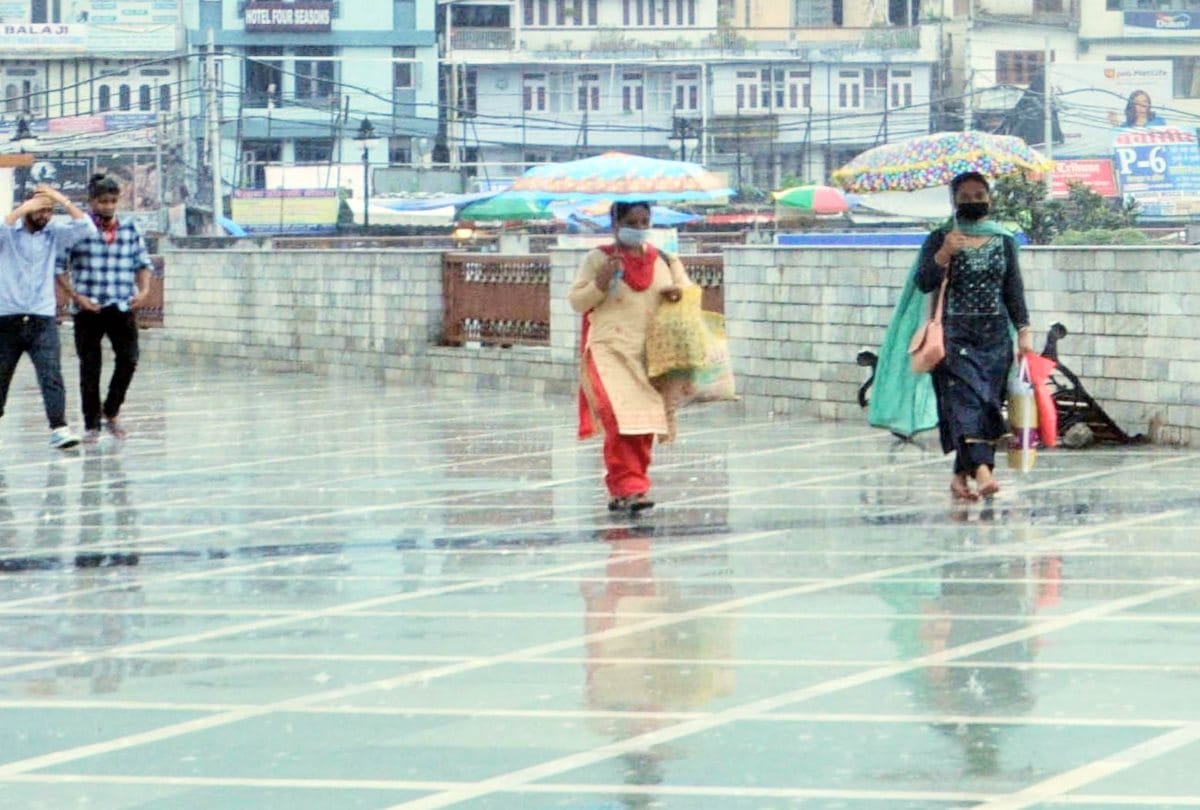 himachal weather report:  rain in three districts including Shimla, temperature dropped, warning of heavy rain for two days
