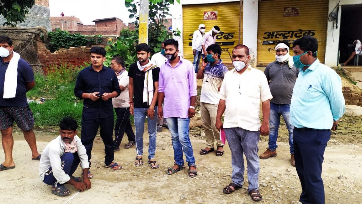 PWD assesses the road for construction of a drain