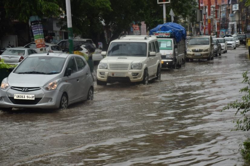Day-long rains in the district caused waterlogging