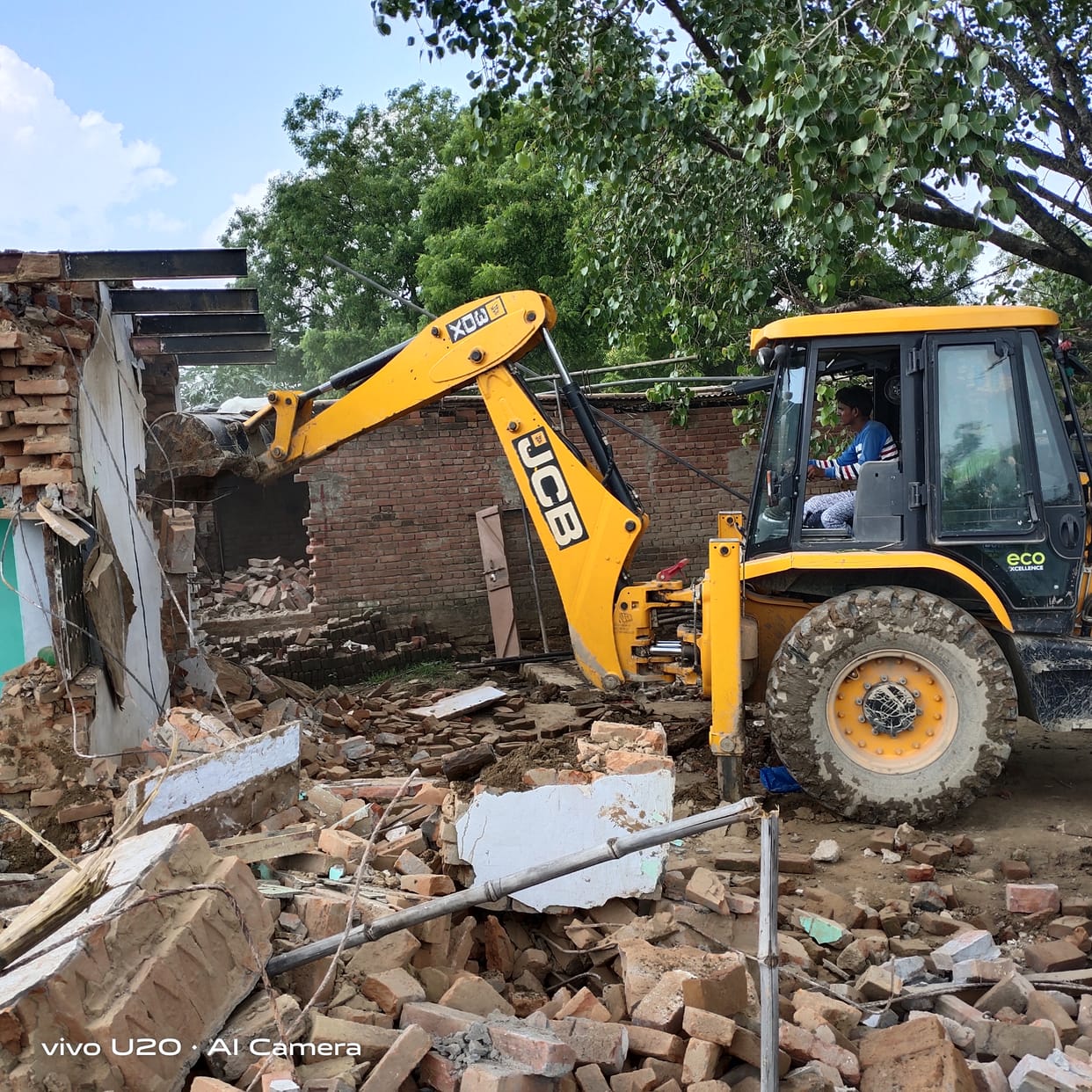 demolished house built on the pond land