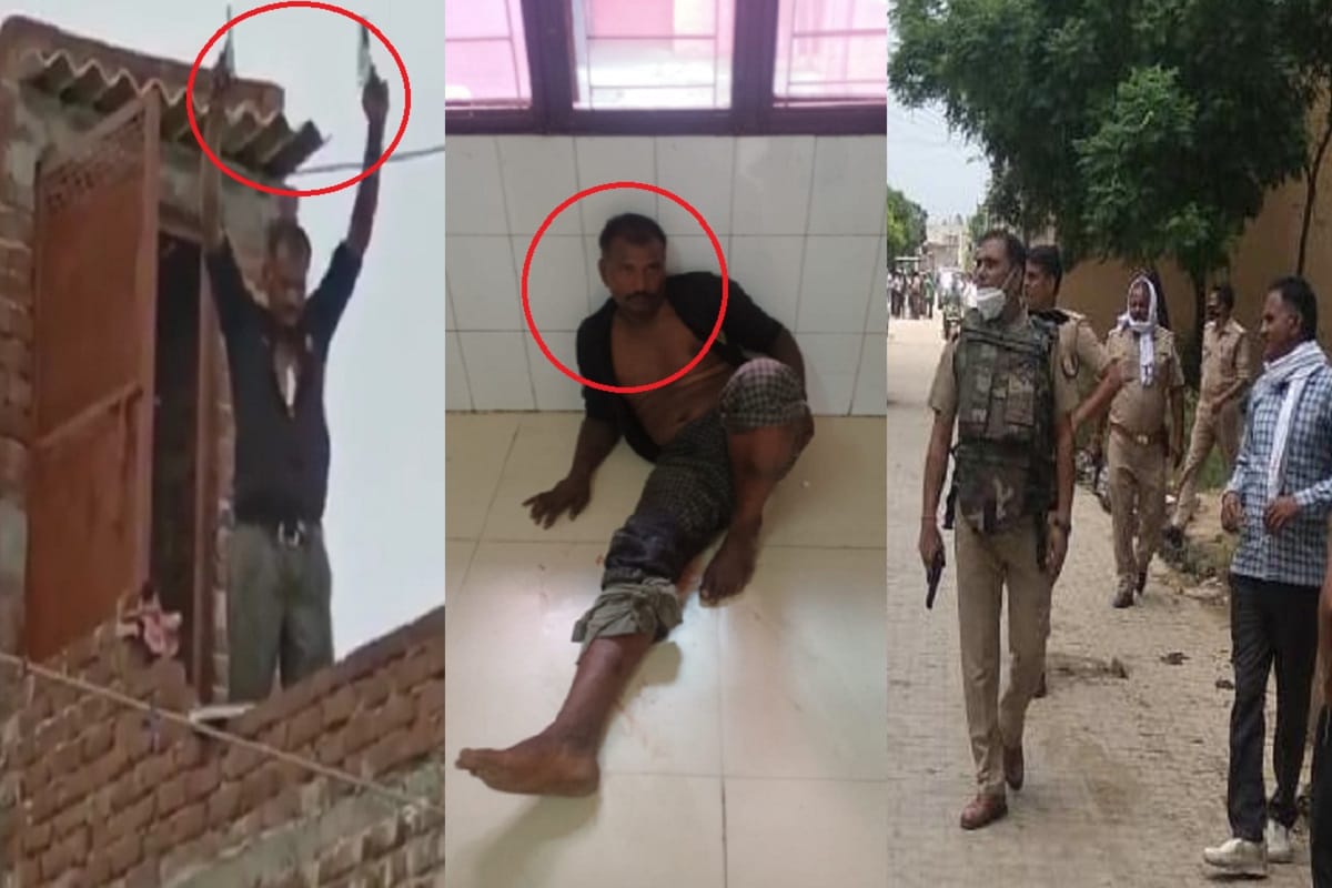 Accused arrested in encounter by police after firing in a village at Meerut