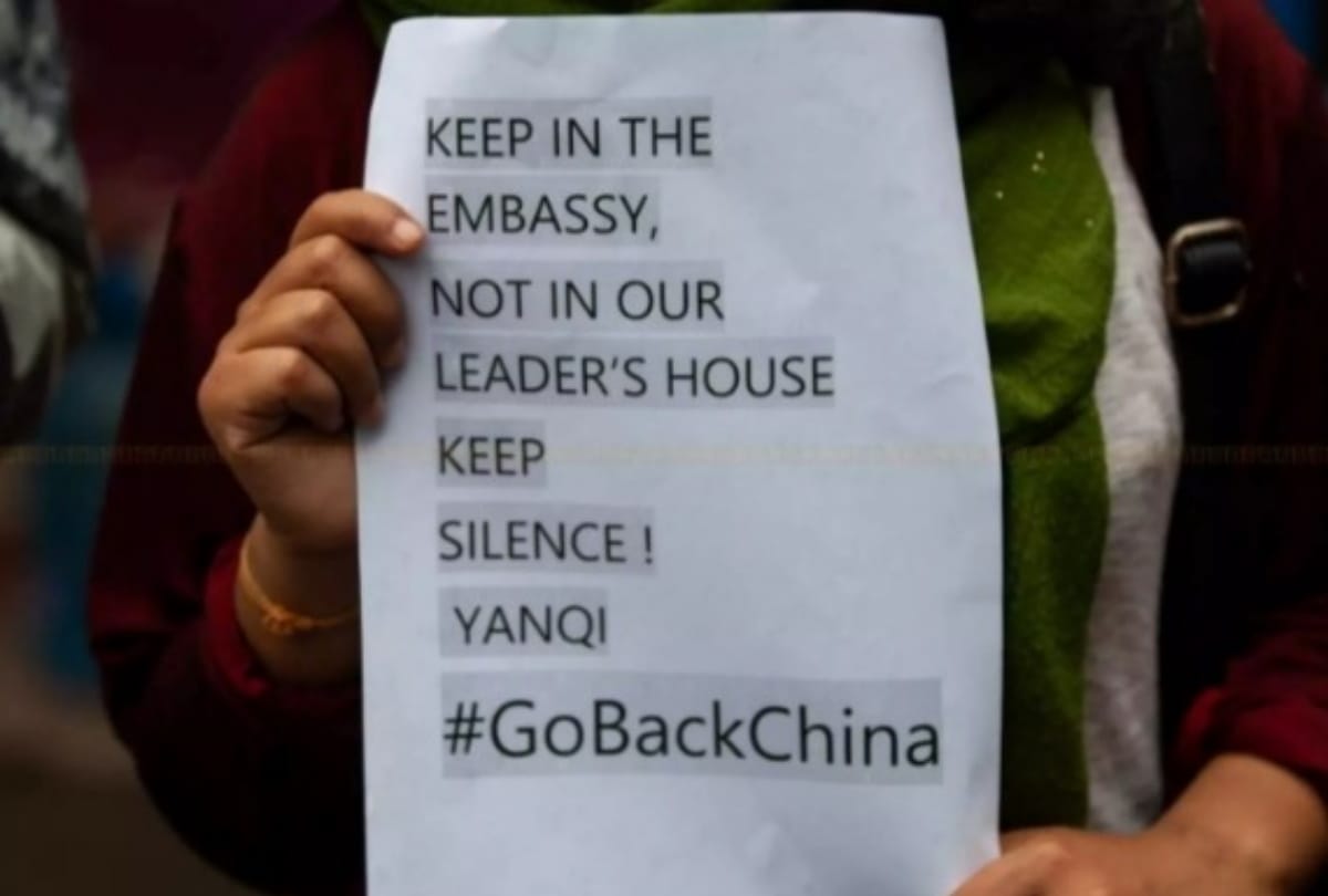 Nepal student protest against china after interference in domestic politics