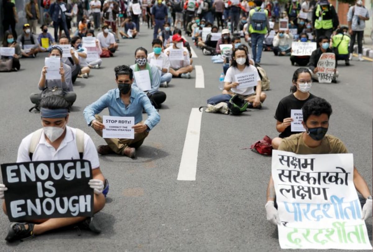 Nepal student protest against china after interference in domestic politics