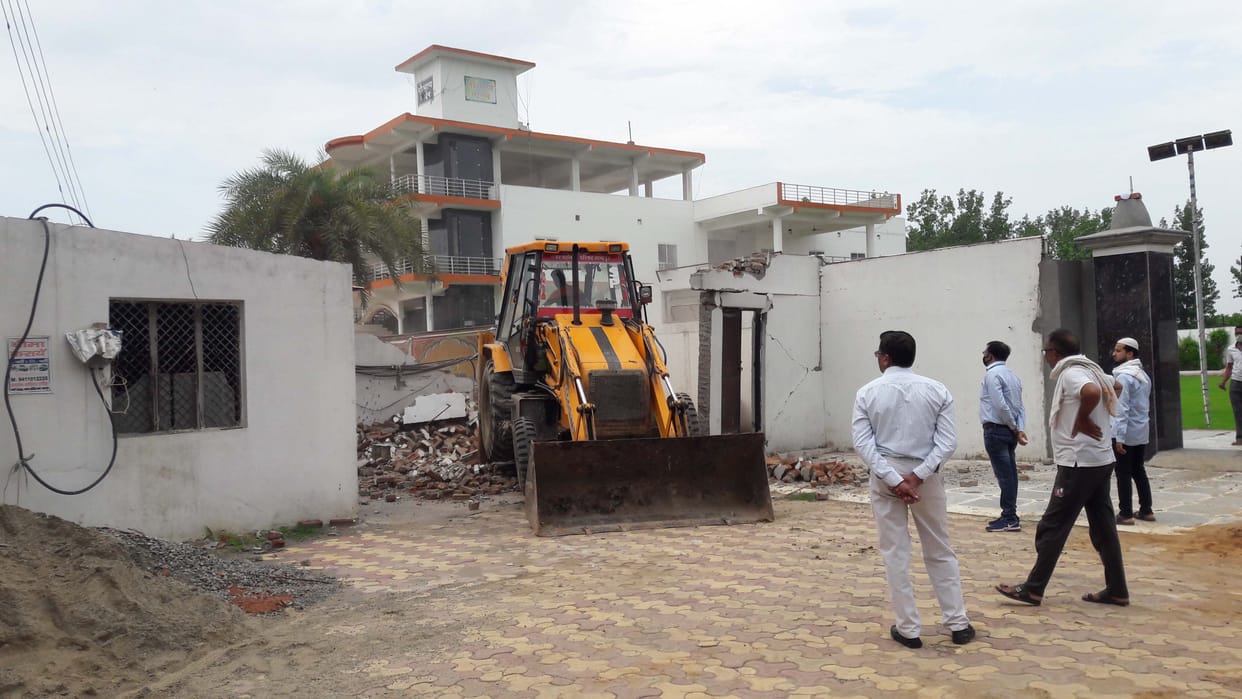 Encroachment removed before marriage pavilion