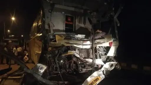 One killed in collision with three buses