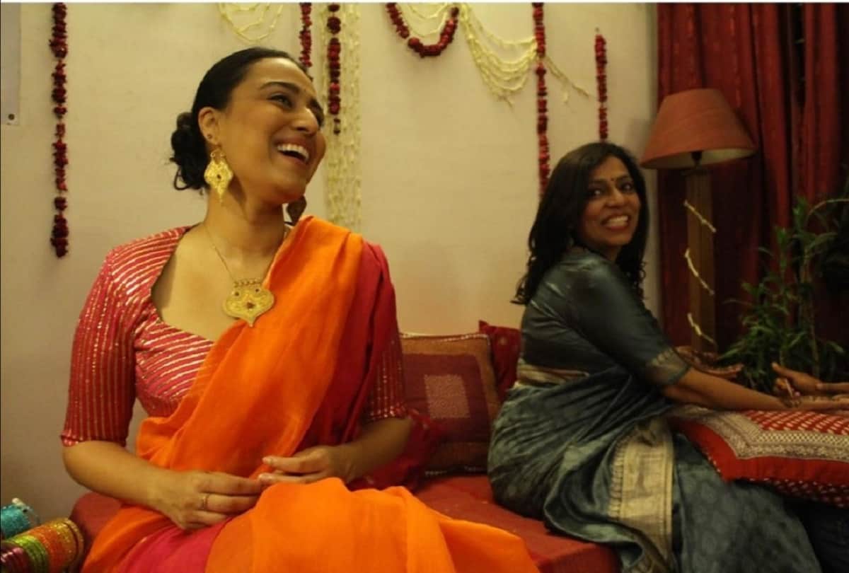 swara bhaskar looks stunning in mehndi function ceremony look in designer saree and blouse