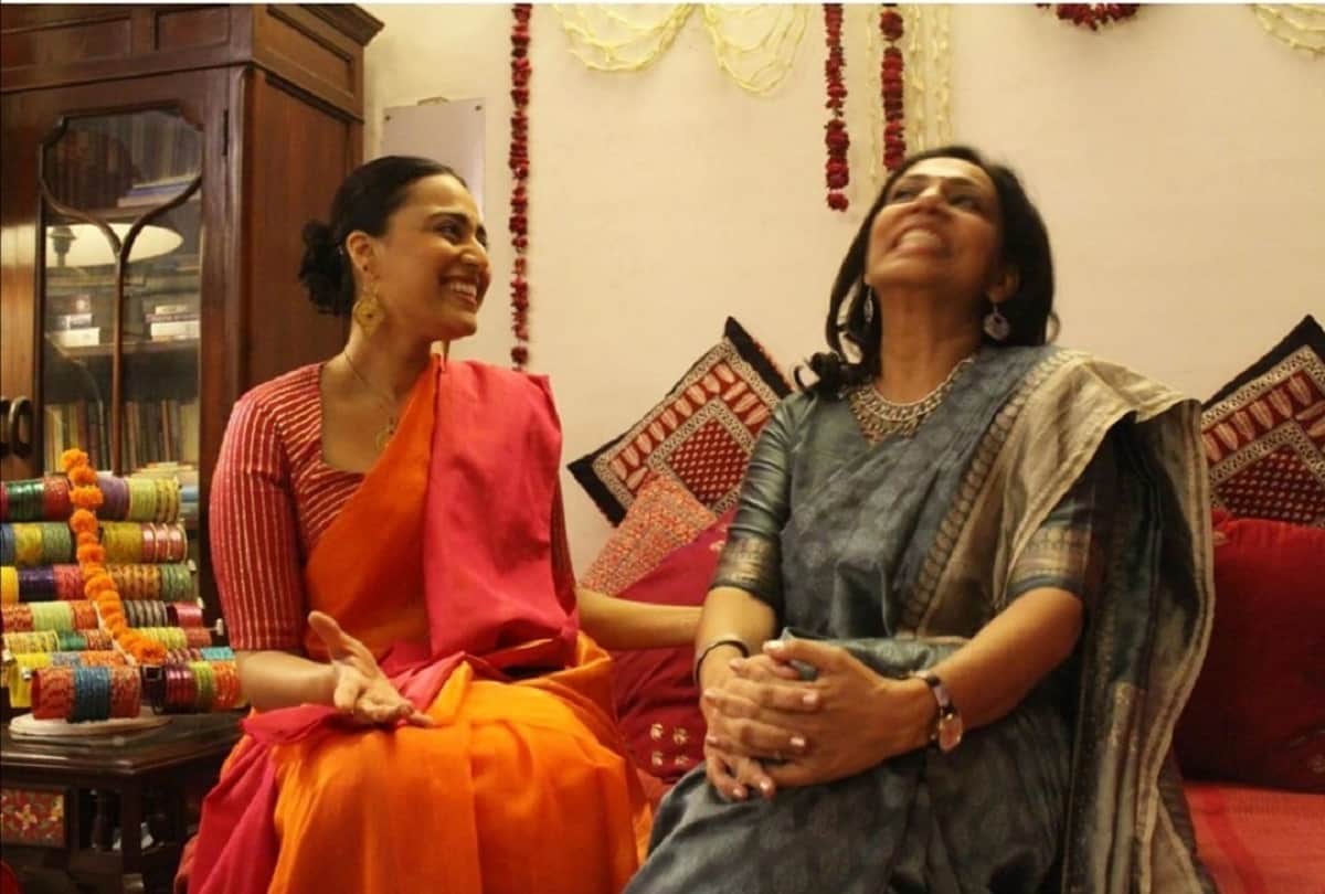 swara bhaskar looks stunning in mehndi function ceremony look in designer saree and blouse