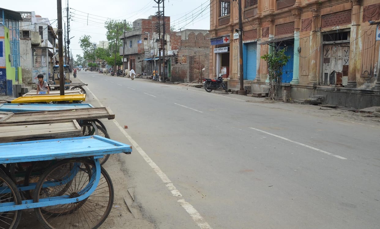 lockdown, of two, days, vrindavan, close market
