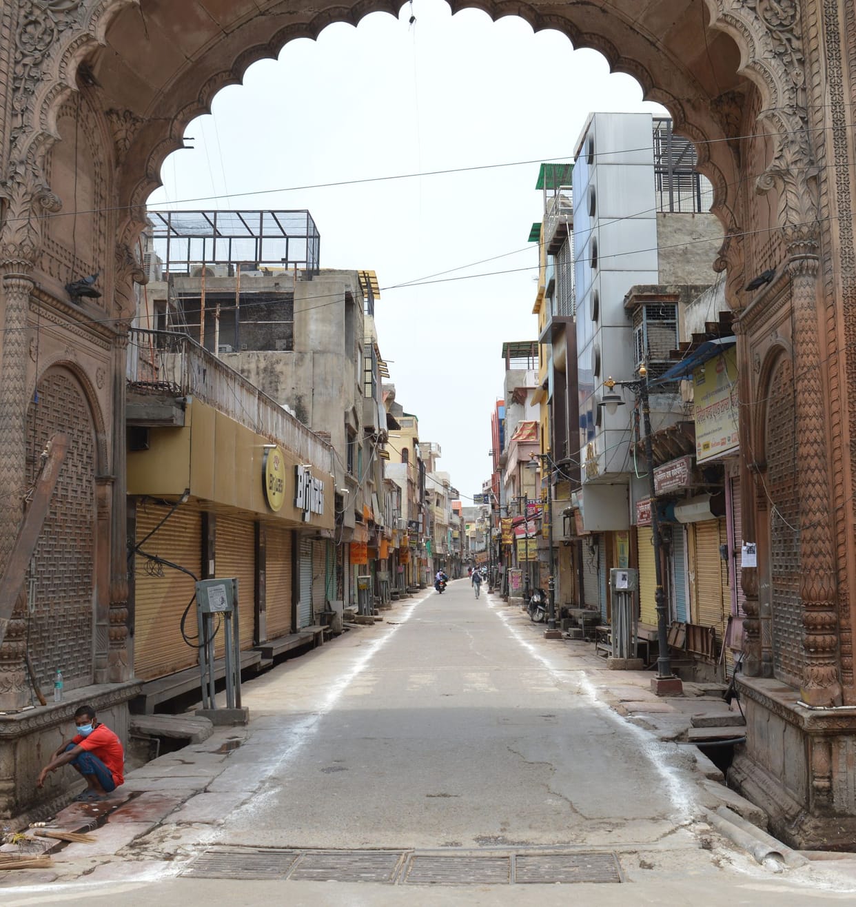 lockdown, of two, days, close market, road , mathura