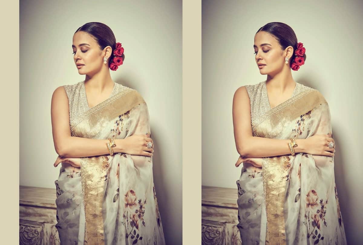surveen chawla desi look in saritorial saree look amazing