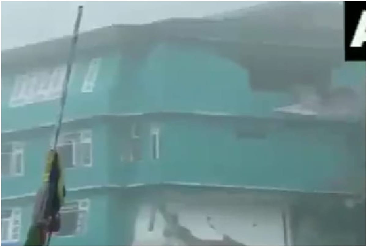 Sikkim A large part of a building located in Mangan collapsed due to incessant rains