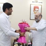 केंद्रीय गृह मंत्री अमित शाह से मुलाकात करते हरियाणा के डिप्टी सीएम