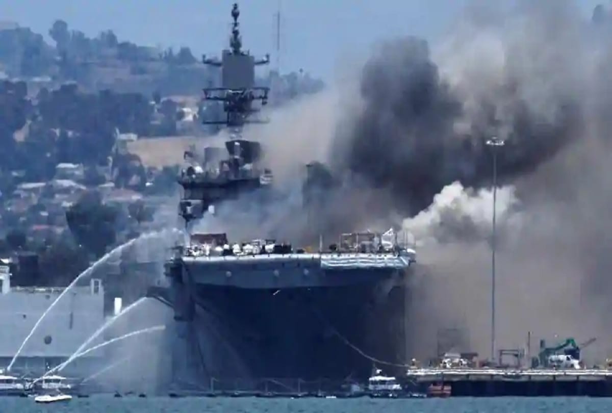 Fire breaks out on US Navy ship in San Diego, 21 injured including 17 soldier