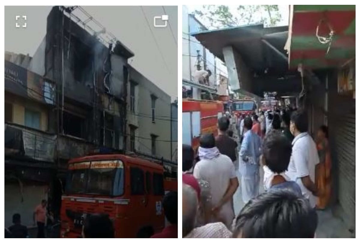 Ghaziabad sahibabad shyam park garment shop catches fire now in control no casuality