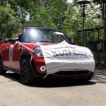 mini cooper car with Mask
