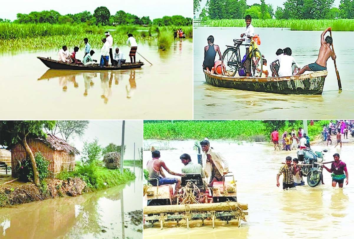 Rain In Uttar Pradesh Barabanki situation is worsening in districts of Awadh due to floods  River Ghaghra see photos