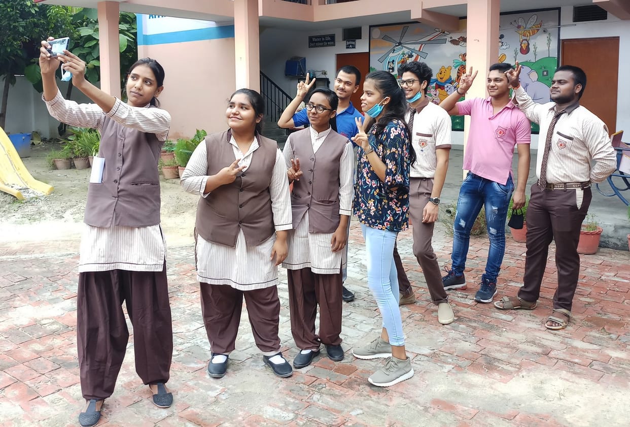 Arya Verma of Sunbeam became the district topper in XII