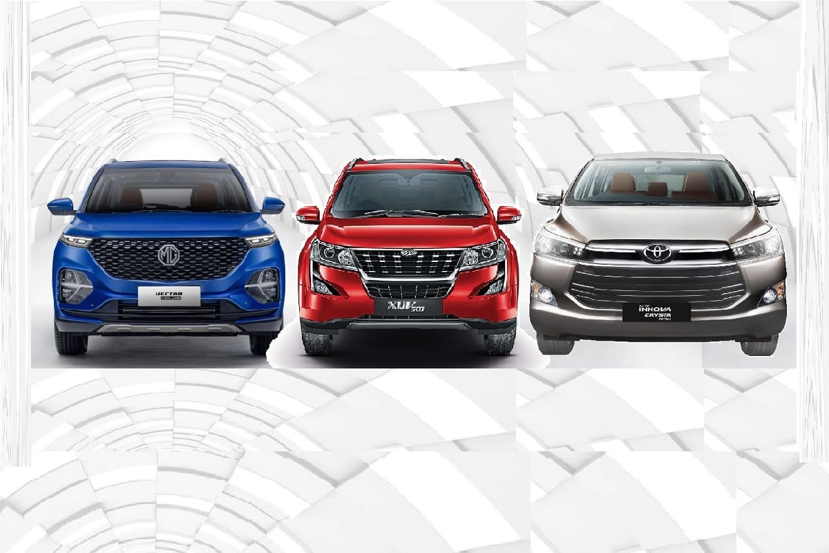 Price and engine comparision of MG Hector Plus vs Toyota Innova Crysta vs Mahindra XUV500