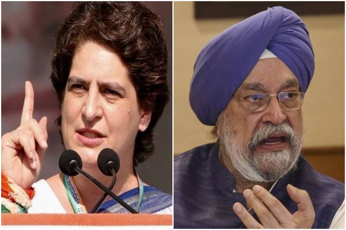 Priyanka hardeep puri have twitter war over govt bunglow congress call news fake minister says got call