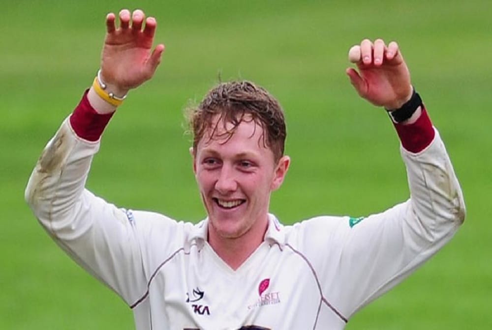 Advertising board falls on England Dominic Bess head during an interview,video
