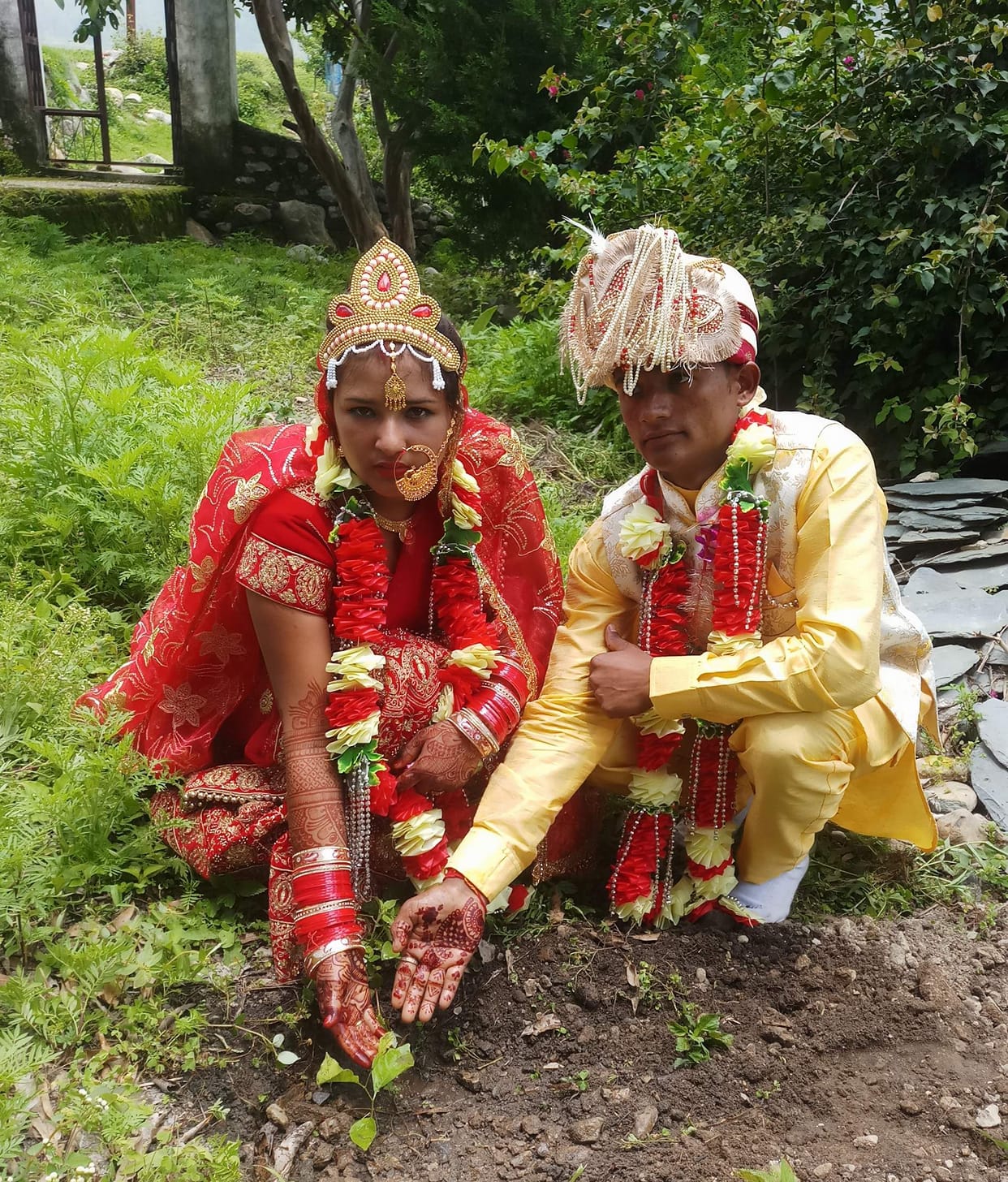 First plant planted with wedding ceremony