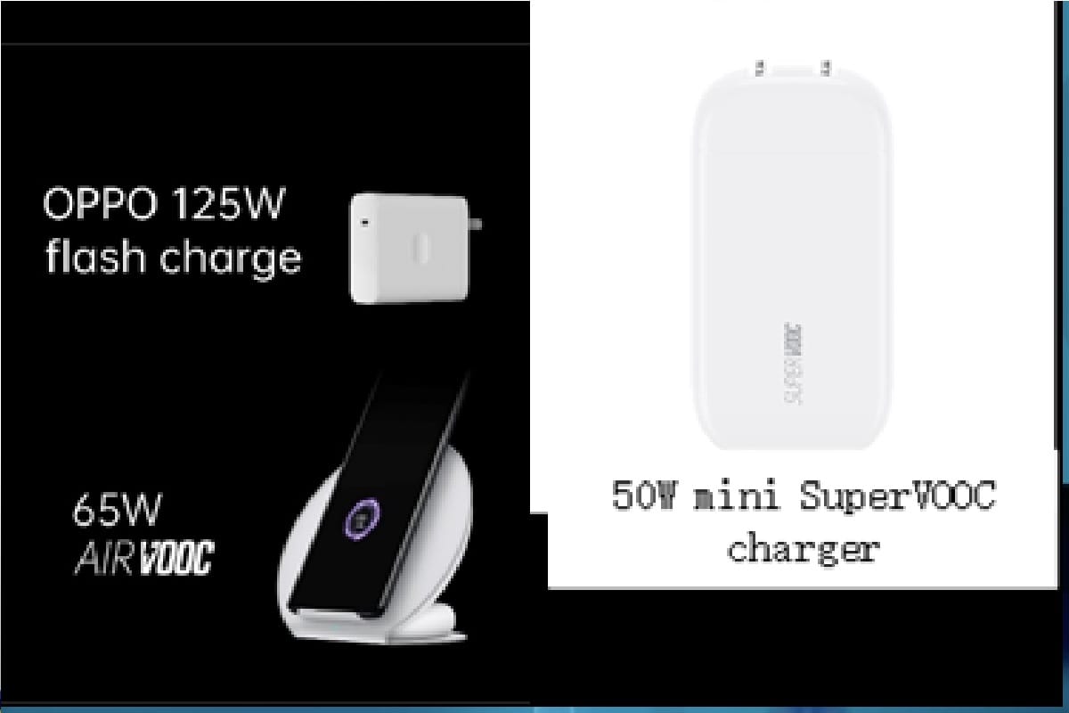 OPPO लॉन्च किया 125W का चार्जर, 65W का वायरलेस चार्जर भी हुआ पेश OPPO launches 125W flash charge 65W AirVOOC wireless flash charge and 50W mini SuperVOOC charger