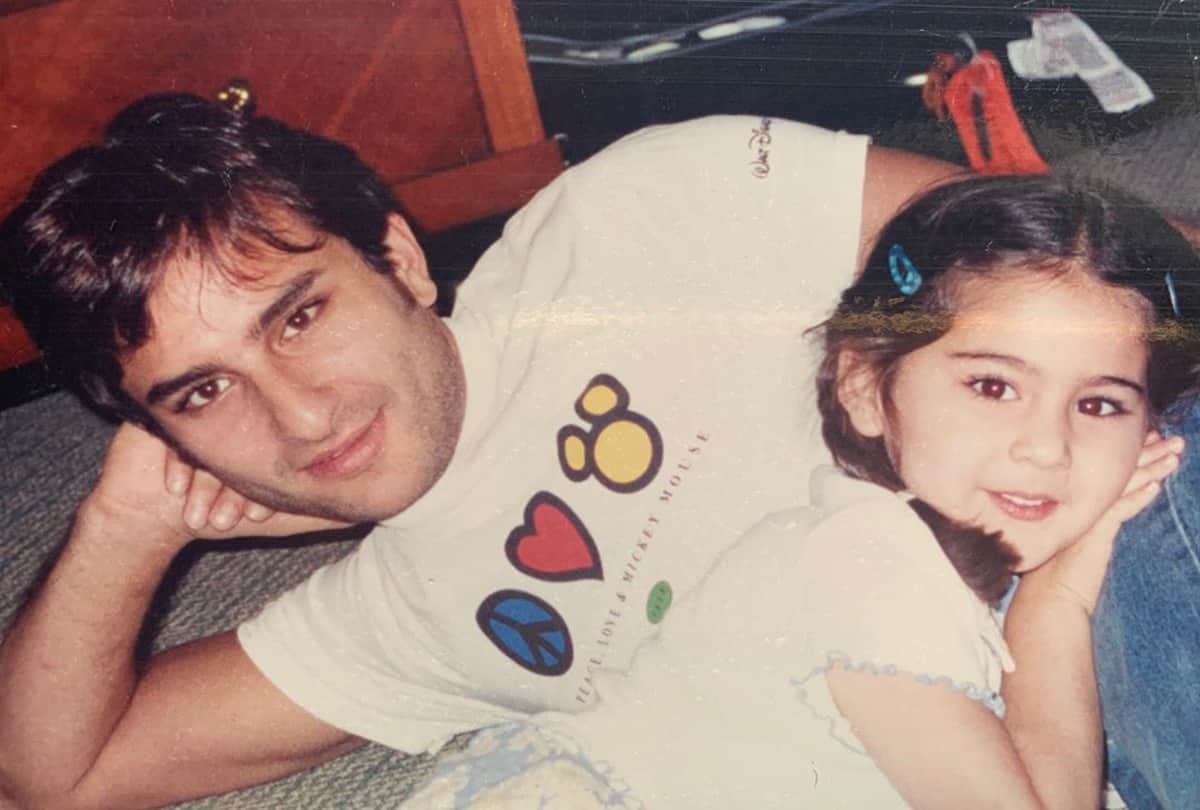 Sara Ali Khan Share Throwback Photo With Father Saif Ali Khan Says Love You Abba