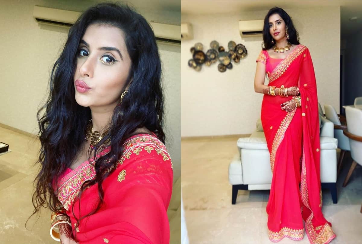charu asopa celebrating kajri teej share photos in bengali style saree