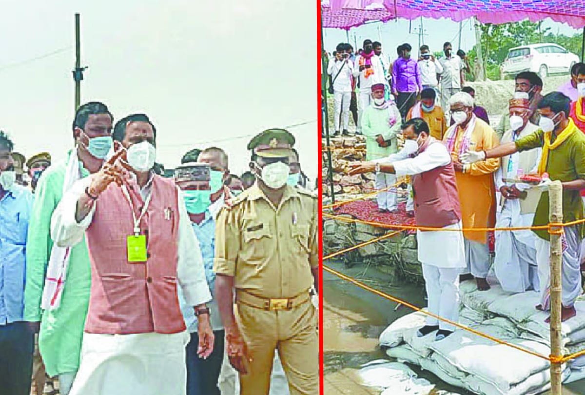 UP Minister of Water Power Dr Mahendra Singh visit Kushinagar