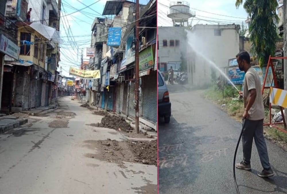 Coronavirus in uttarakhand: Dehradun paltan Market Lockdown and Sanitization Photos