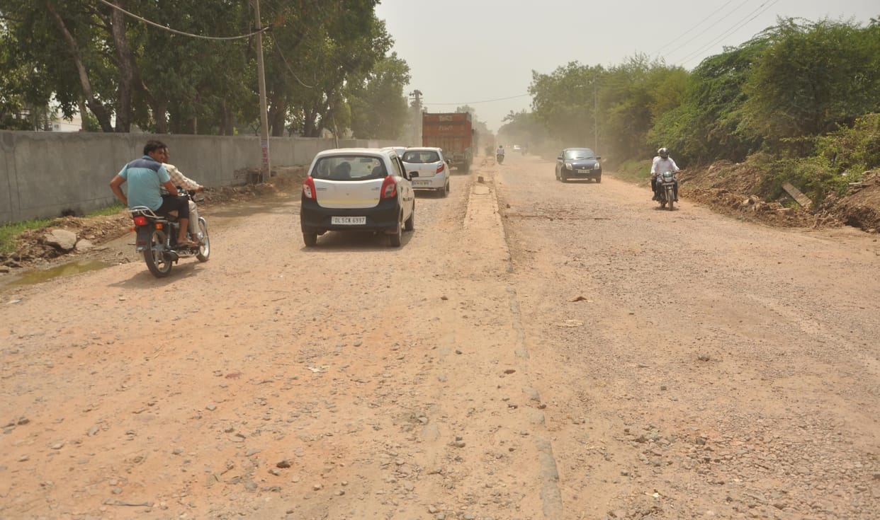 three years damaged road saw, villagers says, sonipat road make activily