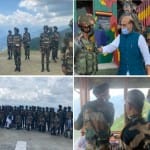 सीमा पर जवानों से बातचीत करते रक्षा मंत्री राजनाथ सिंह