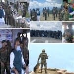 सीमा पर जवानों से बातचीत करते रक्षा मंत्री राजनाथ सिंह