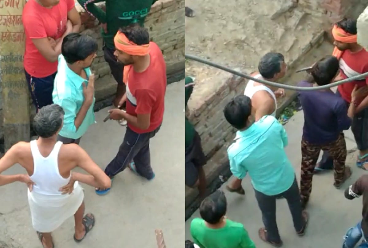 young man spread panic by showing illegal pistol in firozabad
