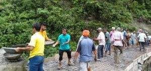 Villagers built three km road with hard work