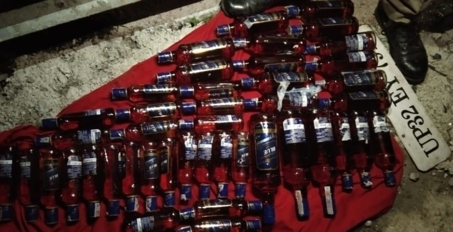 Alcohol found in the crashed car, several number plates