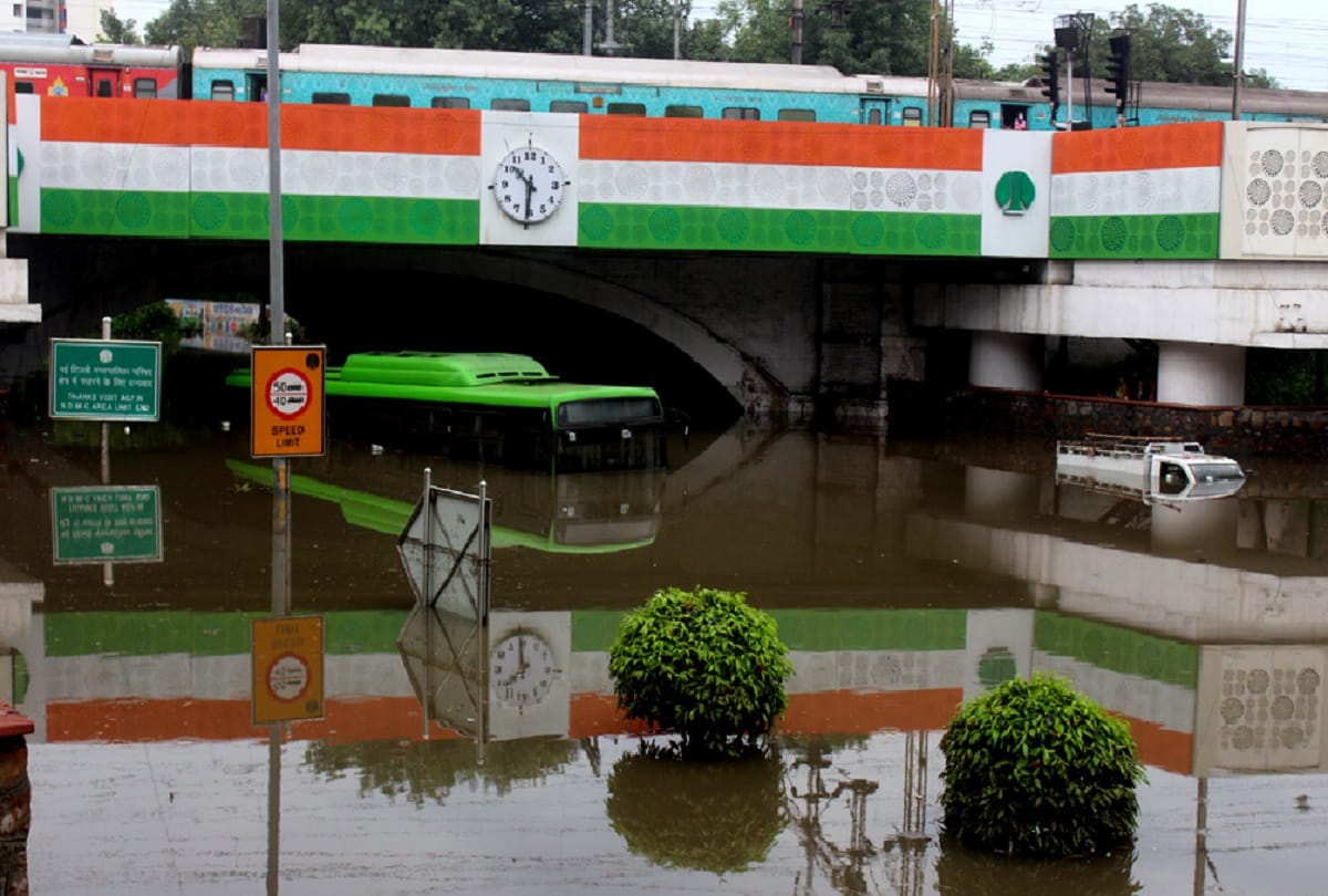 Water seeps under the Minto Road bridge as the sewerage system comes to a standstill