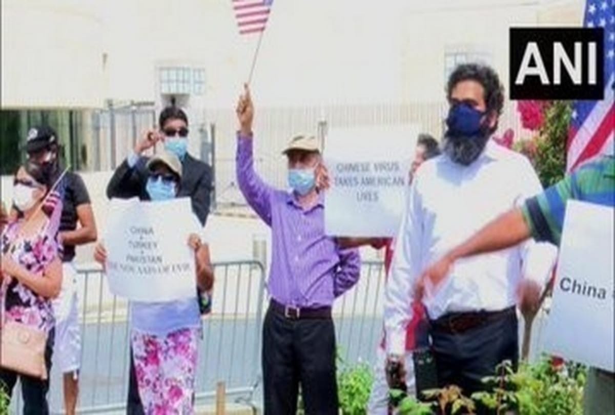 Indian-Americans protest in front of Chinese Embassy in Washington Over LAC dispute India-china tension