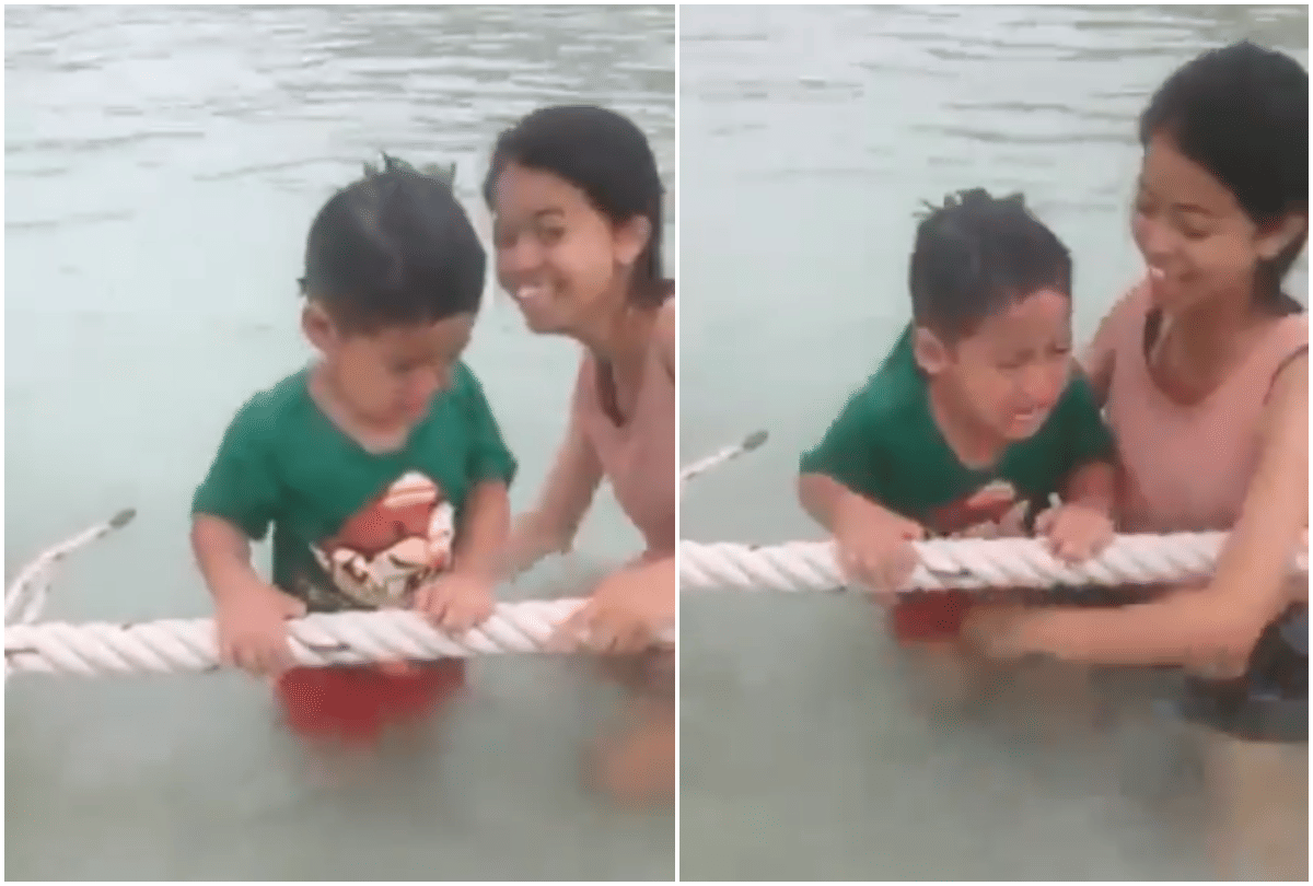 kids sanking in river video goes viral on social media