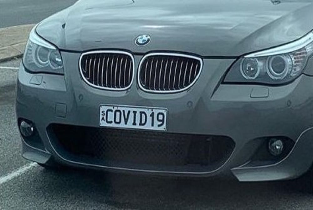 Car left at Adelaide Airport have the number plate COVID19
