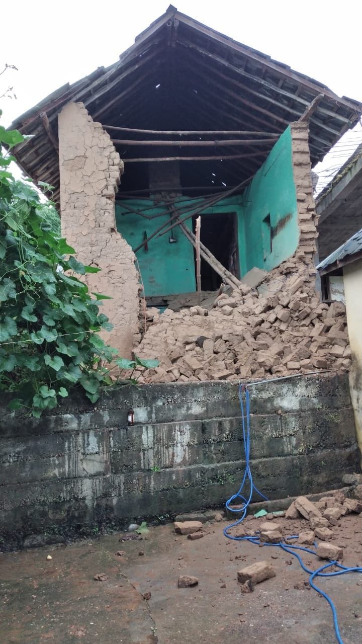 home fallen with rain