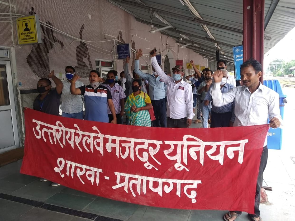 Northern Railway employees protest against return of scan machine