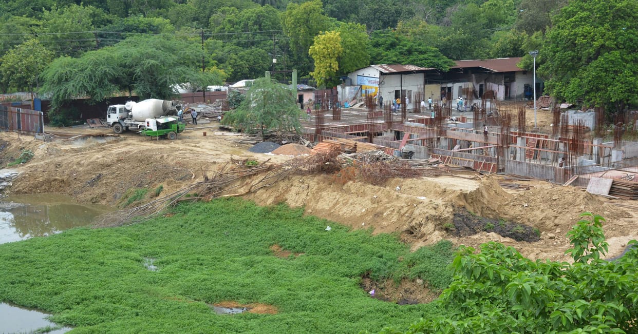 Aligarh: 'Illegal' construction of building at Lal Diggi pond