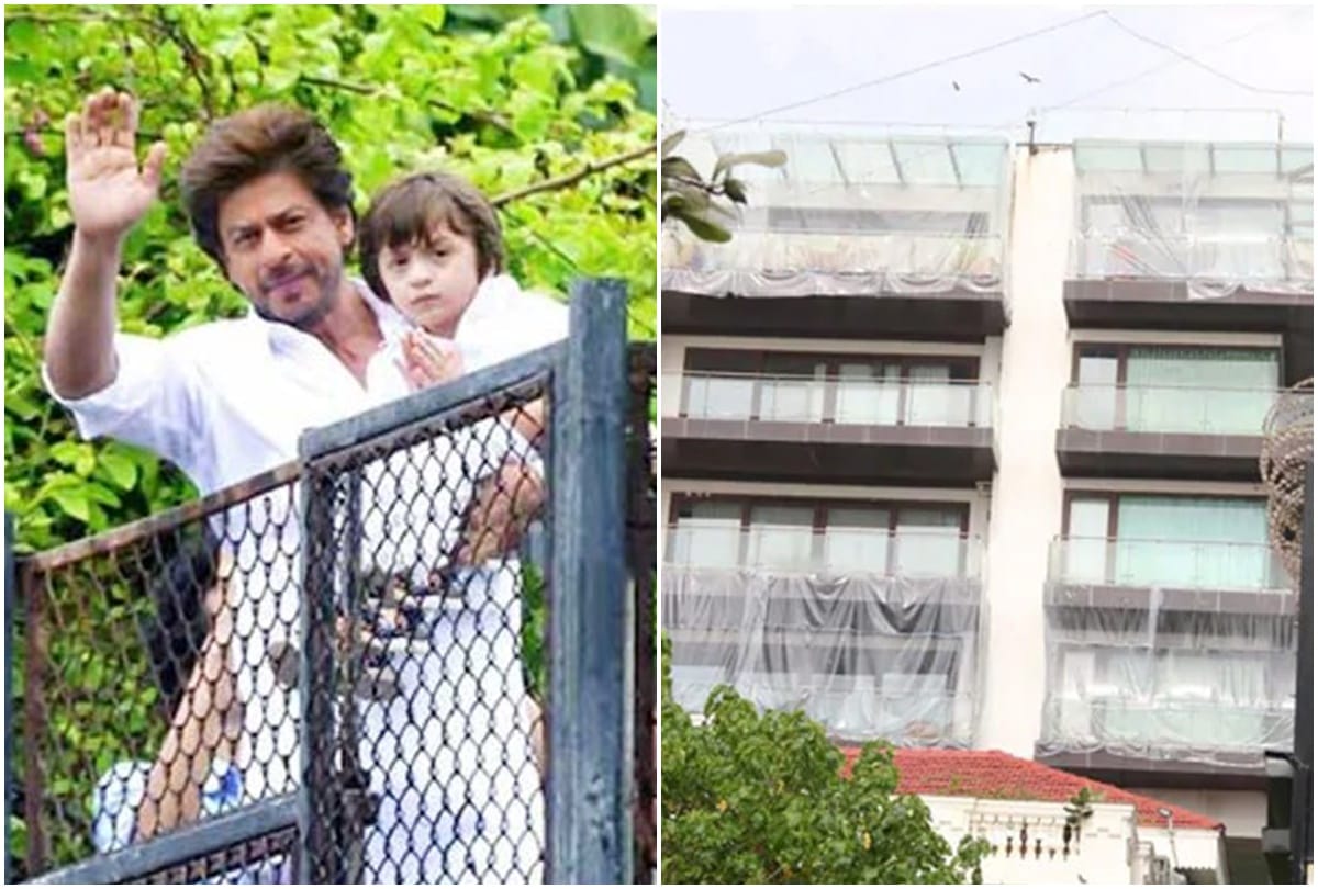 Shahrukh Khan Cover His Bunglow Mannat With Plastic Possibly due to coronavirus or Mumbai Rain