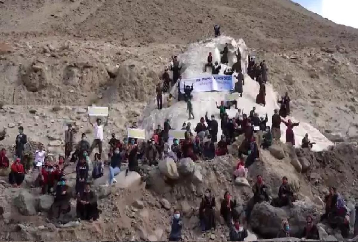 Ladakh Igu village awarded for conserving 85 lakh liters of water by creating artificial glacier