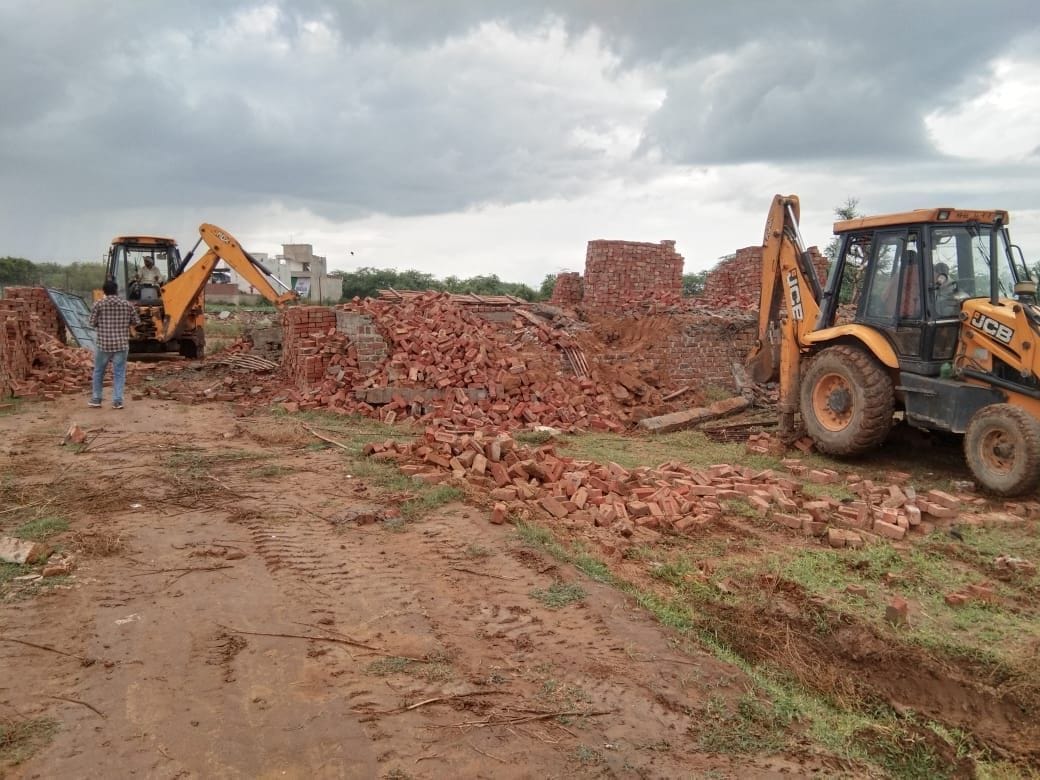 action on incroachment, jcb, narnaul