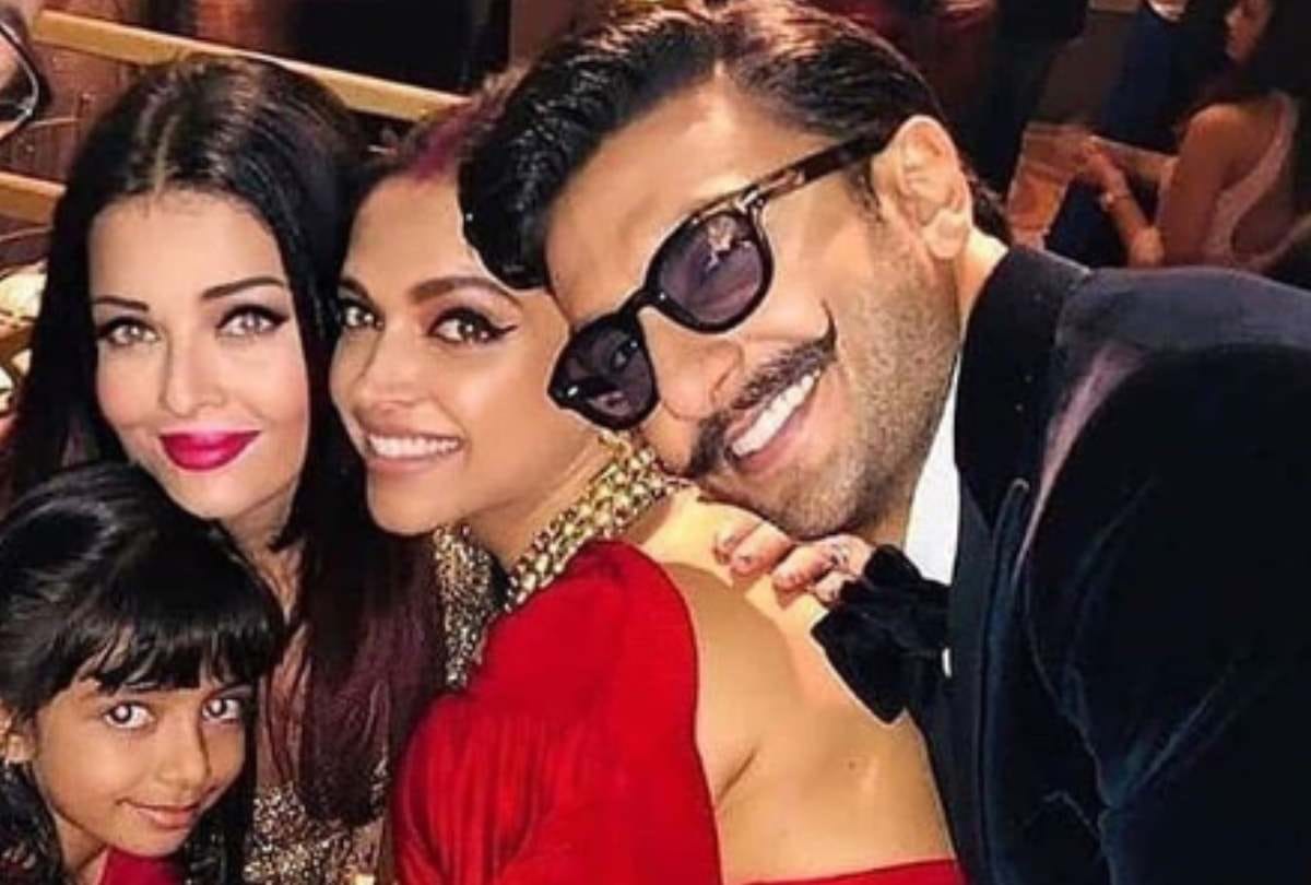 Ranveer Singh and Deepika Padukone with Aishwarya Rai Aaradhya bachchan throwback photo